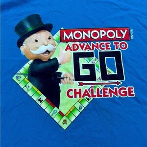 Monopoly go blue T-shirt, men’s size XL harrahs joliet casino and hotel